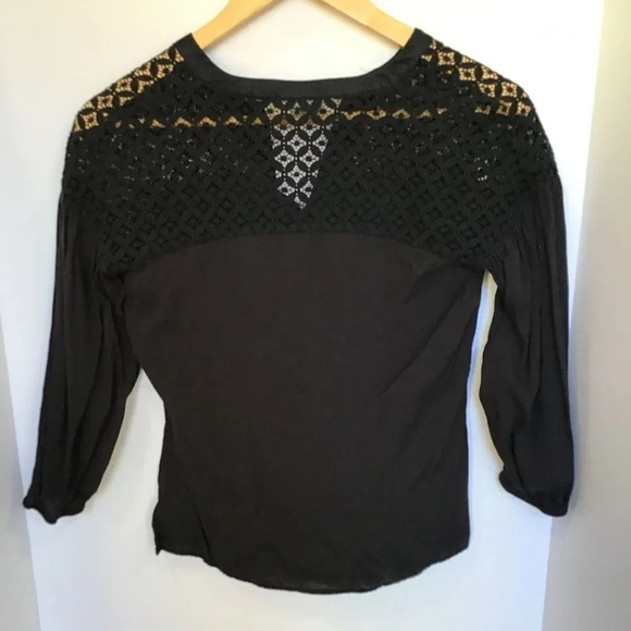 ANTHROPOLOGIE Blouse Sweetheart Neckline Black 2 - Picture 5 of 5